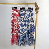 Virágmintás női hosszú szoknya, két színben