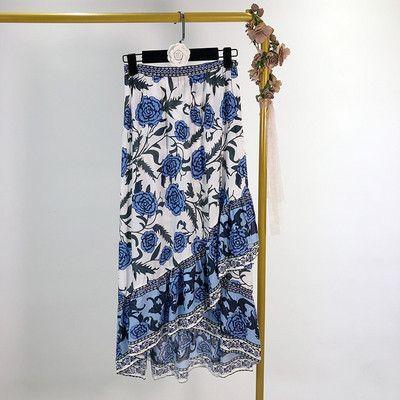 Virágmintás női hosszú szoknya, két színben