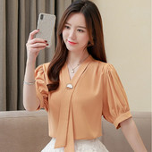 Bluză de damă modernă cu decolteu în V în două culori