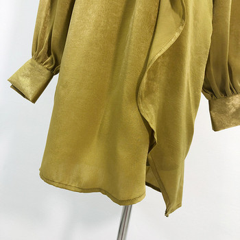 Női alkalmi ruha hosszú ujjal, gumírozott derékkal