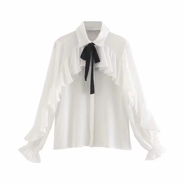 Camasa de dama eleganta model nou alb cu guler clasic