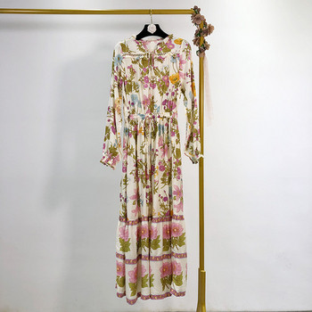 Virágmintás hosszú női ruha - szabású modell