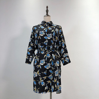 Női alkalmi ruha hosszú ujjú, derékban megkötős