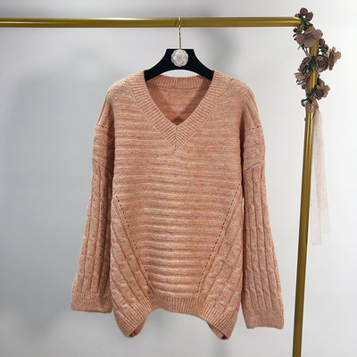 Női pulóver V-nyakkal, három színben