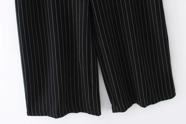 Model nou de salopetă de damă în dungi de culoare neagră