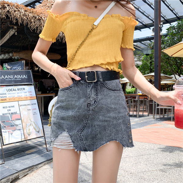 Szoknya - nadrág két színben - szürke és kék