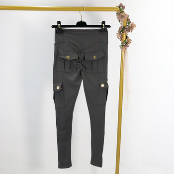 Дамски панталон със джобове - slim модел