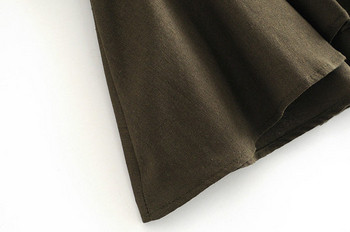 Fusta dama casual model asimetric de culoare maro