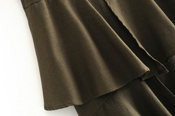 Fusta dama casual model asimetric de culoare maro