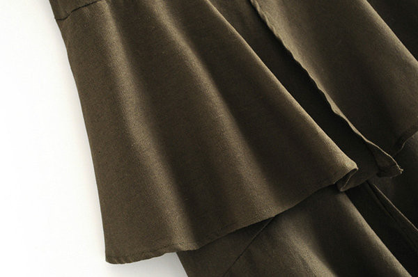 Fusta dama casual model asimetric de culoare maro