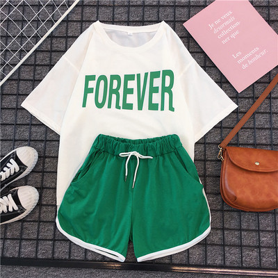 Két részből álló napi női szett, különböző színű felirattal