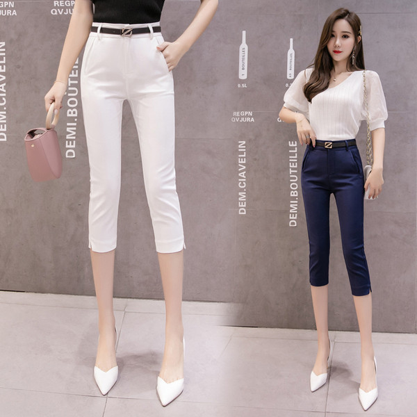 Pantaloni eleganti de dama in mai multe culori cu talie inalta