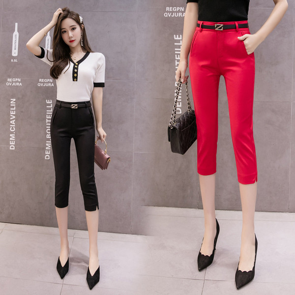 Pantaloni eleganti de dama in mai multe culori cu talie inalta