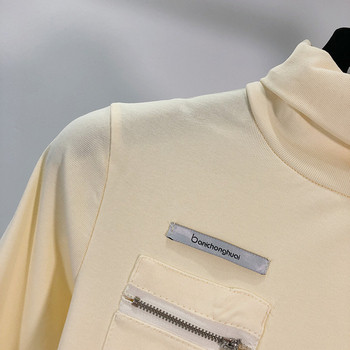 Rochie de dama cu guler polo si crapatura in doua culori