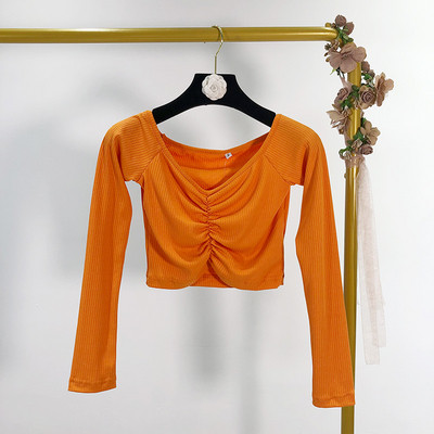 Bluza scurta de dama cu maneci 7/8 in trei culori