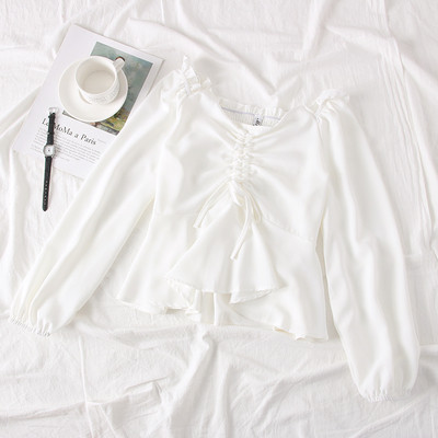 Új modell modern női blúz hosszú ujjú, O-nyakú több színben