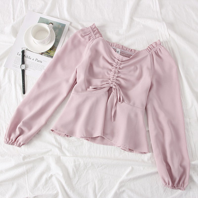 Új modell modern női blúz hosszú ujjú, O-nyakú több színben