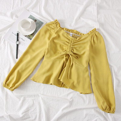 Új modell modern női blúz hosszú ujjú, O-nyakú több színben