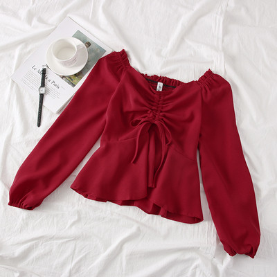 Új modell modern női blúz hosszú ujjú, O-nyakú több színben