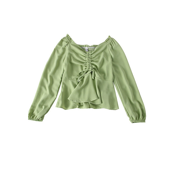 Új modell modern női blúz hosszú ujjú, O-nyakú több színben