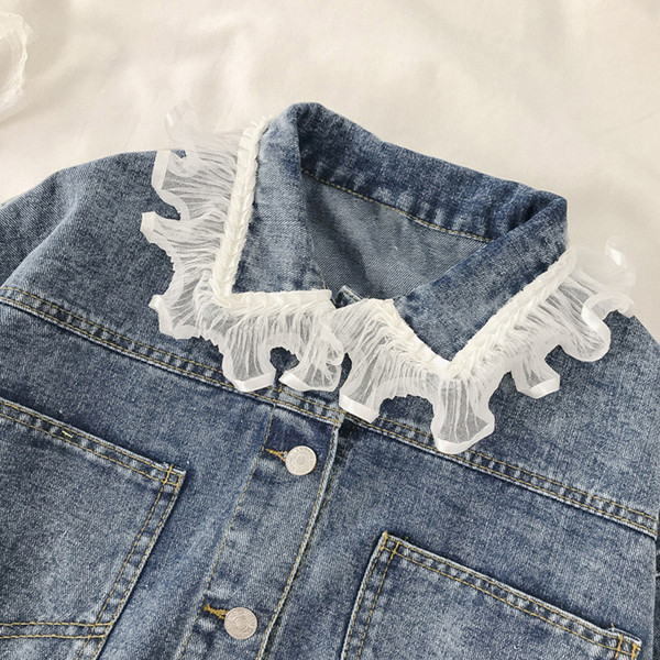 Modern farmerdzseki, hátul fűzős kék színben