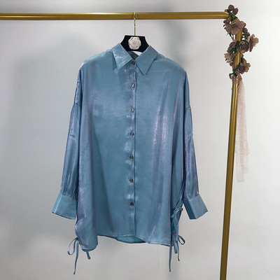 Cămașă de damă cu guler și nasturi clasici - două culori