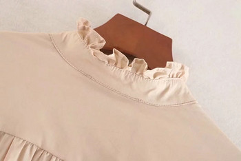 Bézs színű, hosszú ujjú női ruha