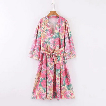 Rochie de dama cu maneci lungi si model colorat