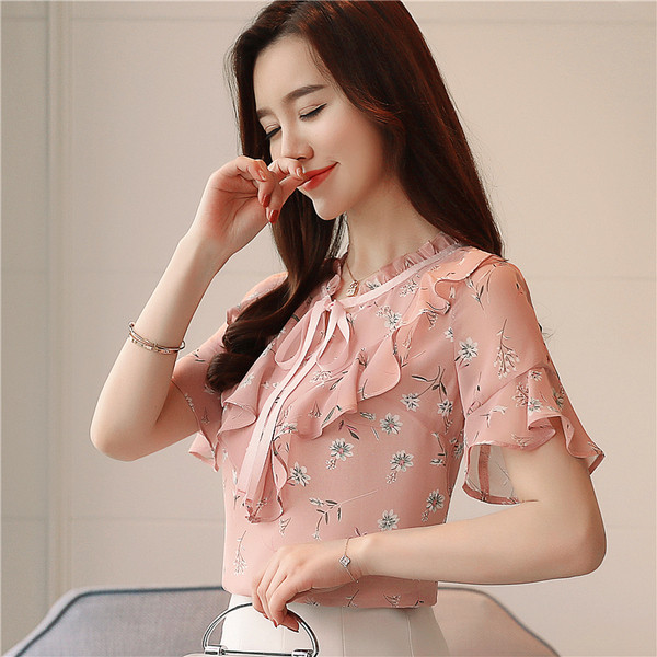 Női blúz két színben virágos motívumokkal és nyakkendőkkel