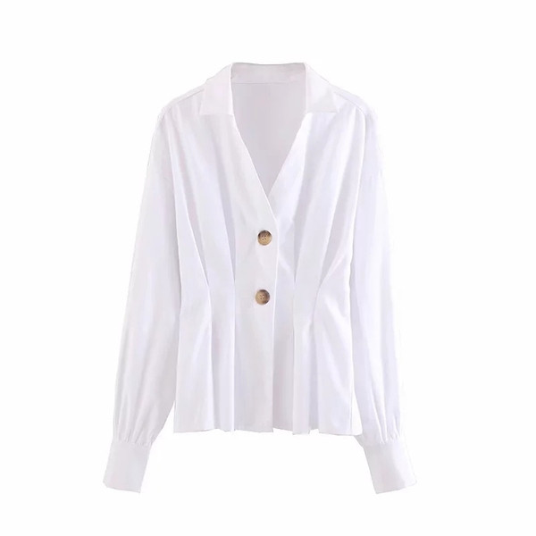 Cămașă de damă cu nasturi alb