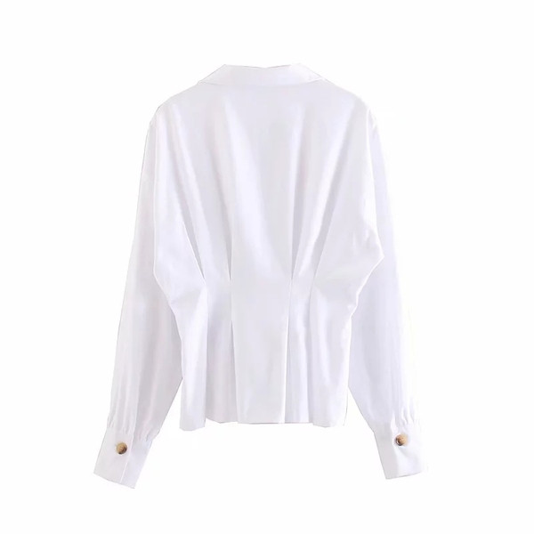 Cămașă de damă cu nasturi alb