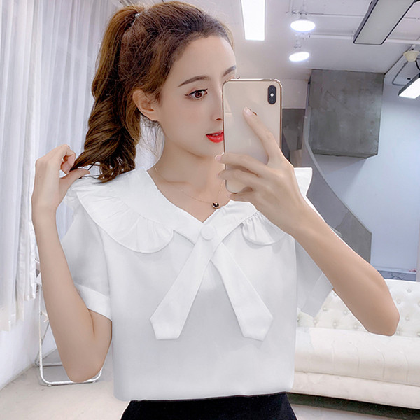 Modern női blúz V-nyakkal, rózsaszín és fehér színben