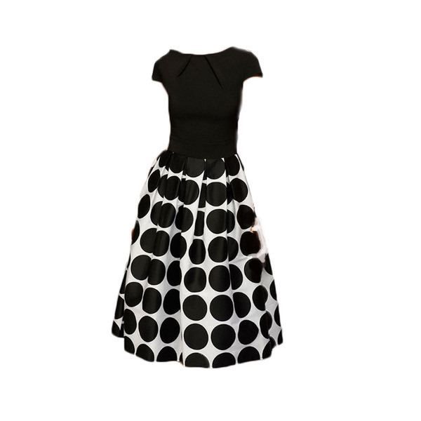 Stílusos női ruha rövid ujjú, O-nyakú három színben