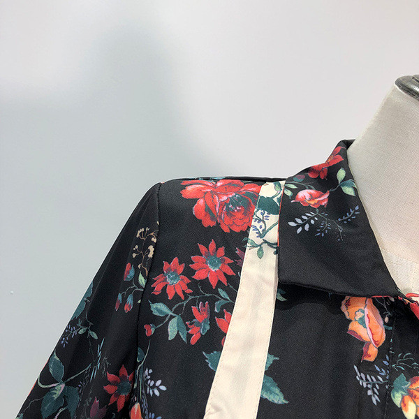 Rochie de dama cu maneci lungi si cravate in talie