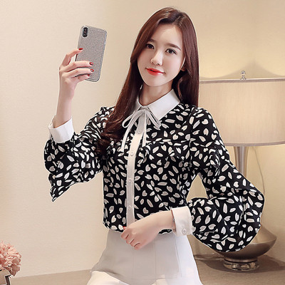 Camasa eleganta de dama in doua culori cu nasturi si cravate