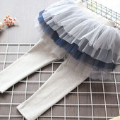 Gyermekszoknya-nadrág új modellje szürke és rózsaszín színben lányoknak