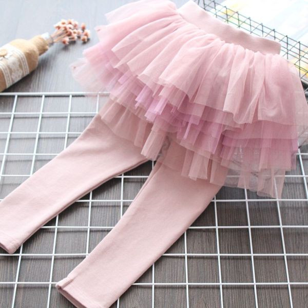 Gyermekszoknya-nadrág új modellje szürke és rózsaszín színben lányoknak