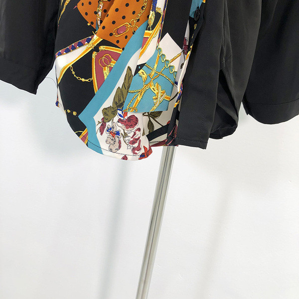 Fekete színű, mintás női ing