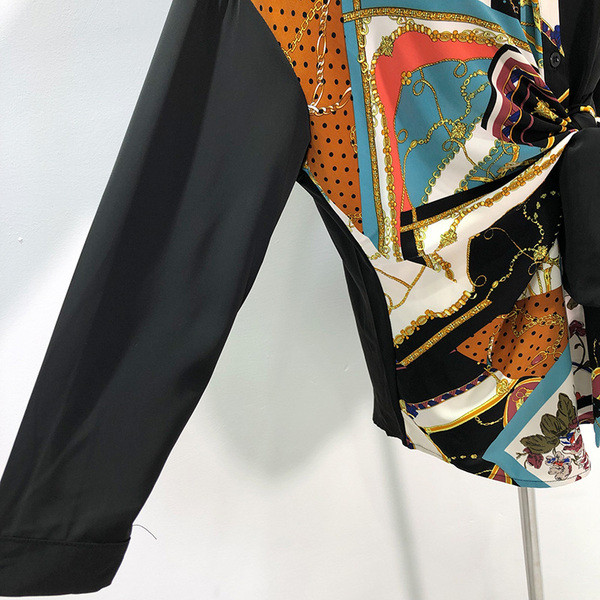 Fekete színű, mintás női ing