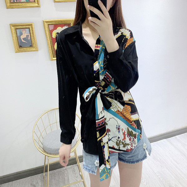 Fekete színű, mintás női ing