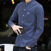 Modern férfi ing három színben, hosszú ujjal és zsebbel