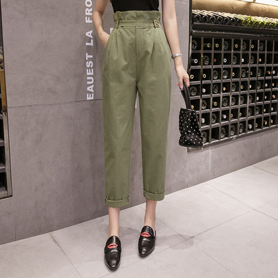 Дамски ежедневен панталон в три цвята с висока талия