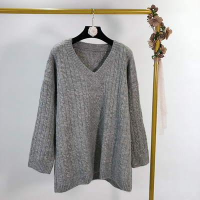 Női pulóver V-nyakú és széles ujjú három színben