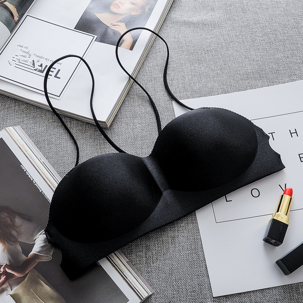 Sutien de dama cu bretele incrucisate in negru si bej