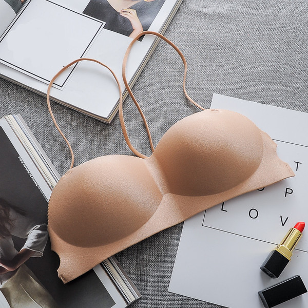 Sutien de dama cu bretele incrucisate in negru si bej