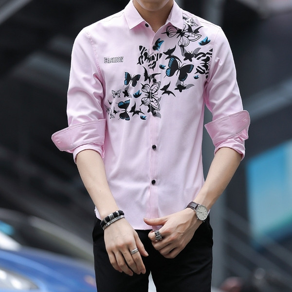 Stílusos férfi ing négy színben, rátéttel