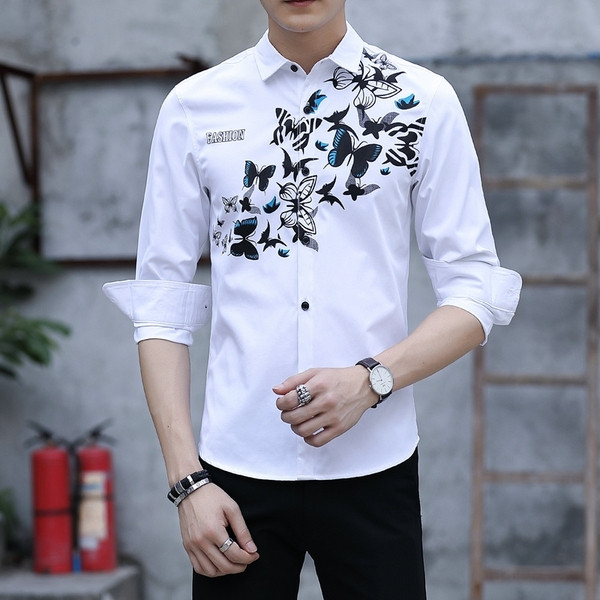 Stílusos férfi ing négy színben, rátéttel