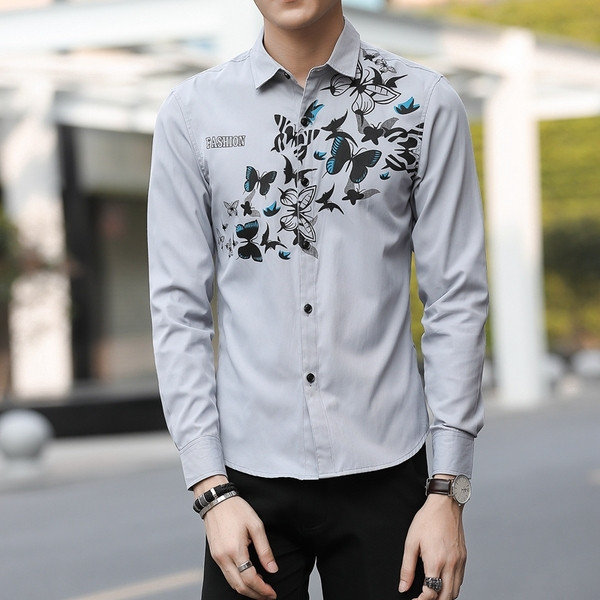 Stílusos férfi ing négy színben, rátéttel