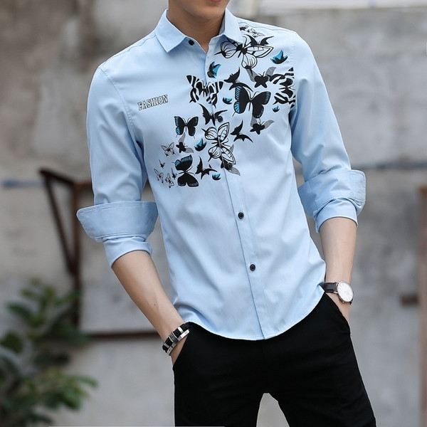 Stílusos férfi ing négy színben, rátéttel