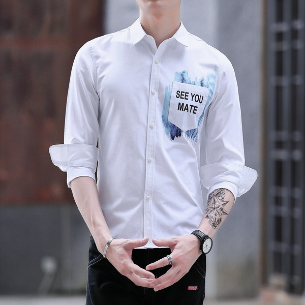 Modern férfi ing feliratokkal - két színben